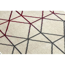 Dywan GINA 21242561 geometryczny beż / czerwony / szary 80x150cm Dywan GINA 21242561 geometryczny beż / czerwony / szary 80x150cm