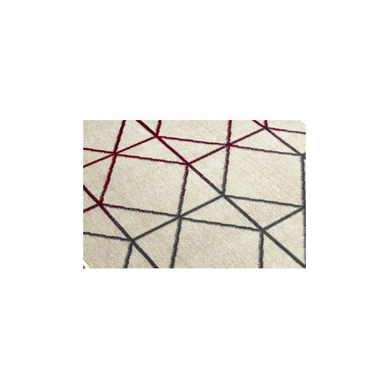 Dywan GINA 21242561 geometryczny beż / czerwony / szary 80x150cm Dywan GINA 21242561 geometryczny beż / czerwony / szary 80x150cm