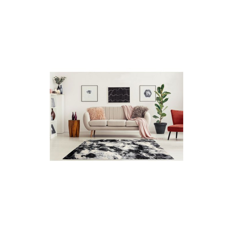 Dywan KAKE 25817657 Marmur nowoczesny czarny / biały 200x290cm