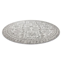 Dywan SZNURKOWY SIZAL LOFT 21193 koło BOHO kość słoniowa/srebrny/taupe koło 120cm