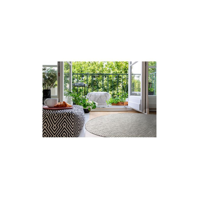 Dywan SZNURKOWY SIZAL LOFT 21198 koło BOHO kość słoniowa/srebrny/taupe koło 160cm