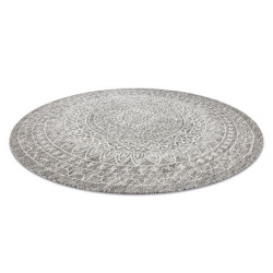Dywan SZNURKOWY SIZAL LOFT 21207 Rozeta koło BOHO kość słoniowa/srebrny/taupe koło 120cm