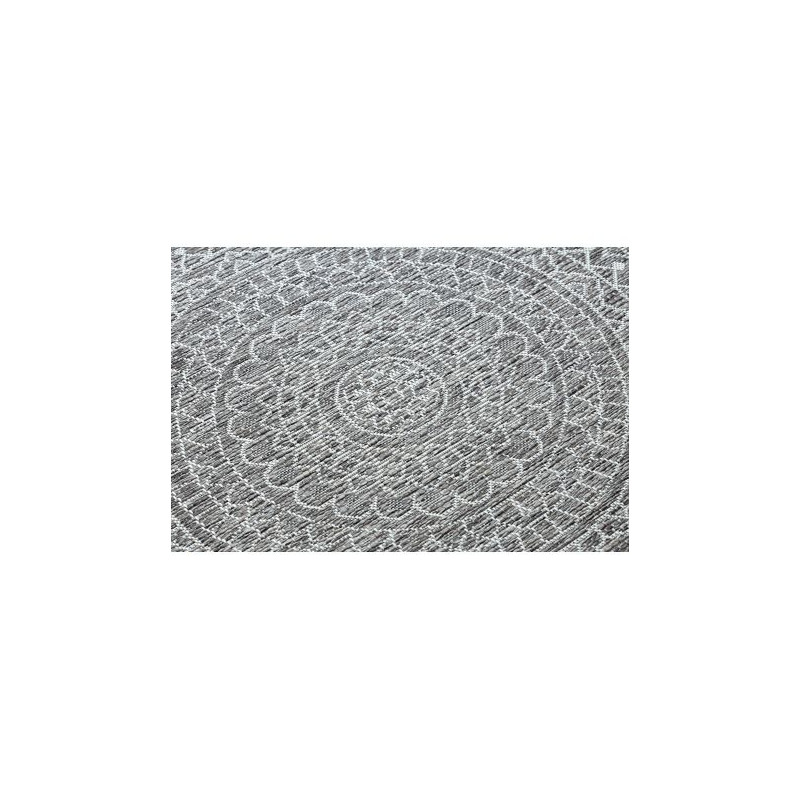 Dywan SZNURKOWY SIZAL LOFT 21207 Rozeta koło BOHO kość słoniowa/srebrny/taupe koło 120cm