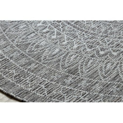 Dywan SZNURKOWY SIZAL LOFT 21207 Rozeta koło BOHO kość słoniowa/srebrny/taupe koło 160cm