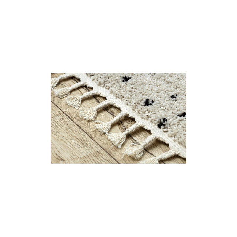 Dywan BERBER SYLA B752 kropki krem Frędzle berberyjski marokański shaggy 70x250cm