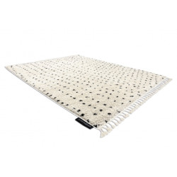 Dywan BERBER SYLA B752 kropki krem Frędzle berberyjski marokański shaggy 80x250cm
