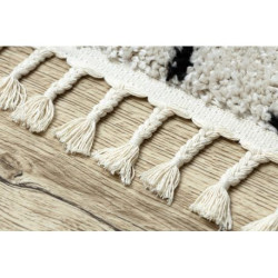 Dywan BERBER TETUAN B751 zygzak krem Frędzle berberyjski marokański shaggy 80x150cm