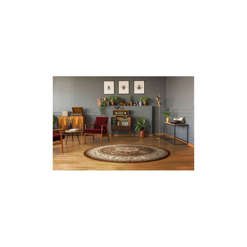 Dywan ROYAL ADR koło wzór 521 brązowy koło 120cm