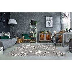 Dywan GNAB 60642653 Kwiaty róże szary / biały 120x170cm