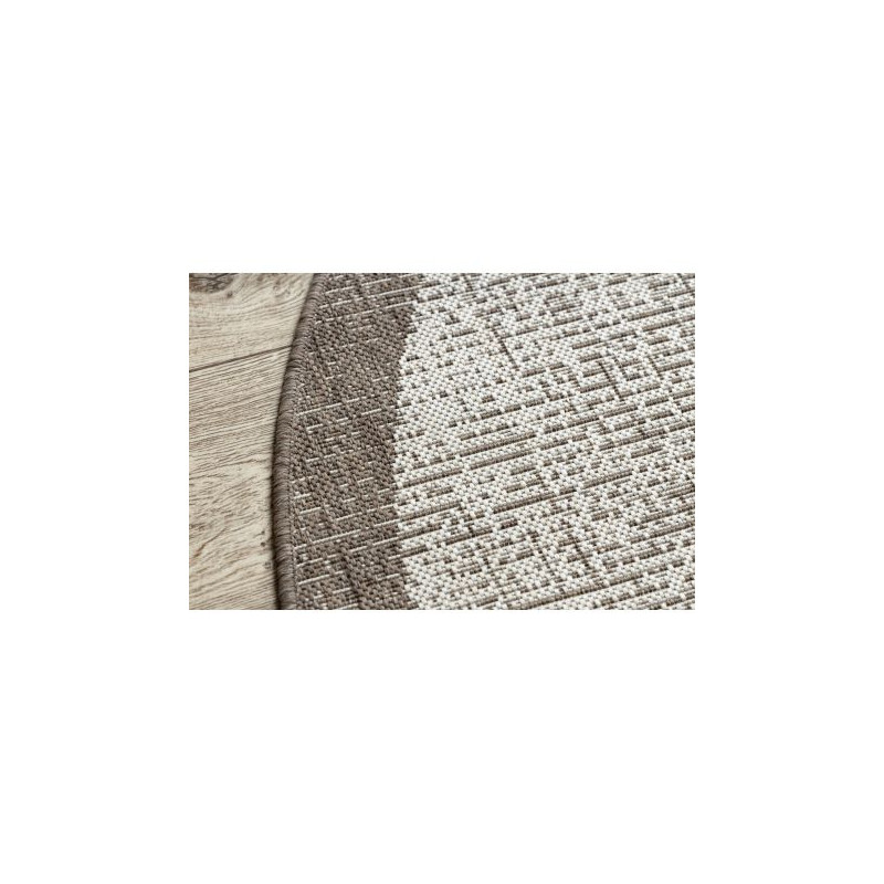 DYWAN SZNURKOWY SIZAL FLOORLUX KOŁO 20401 Ramka szampański / taupe koło 120cm
