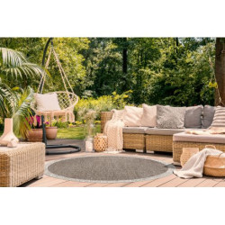 DYWAN SZNURKOWY SIZAL FLOORLUX KOŁO 20401 Ramka taupe / szampański koło 120cm DYWAN SZNURKOWY SIZAL FLOORLUX KOŁO 20401 Ramka taupe / szampański koło 120cm