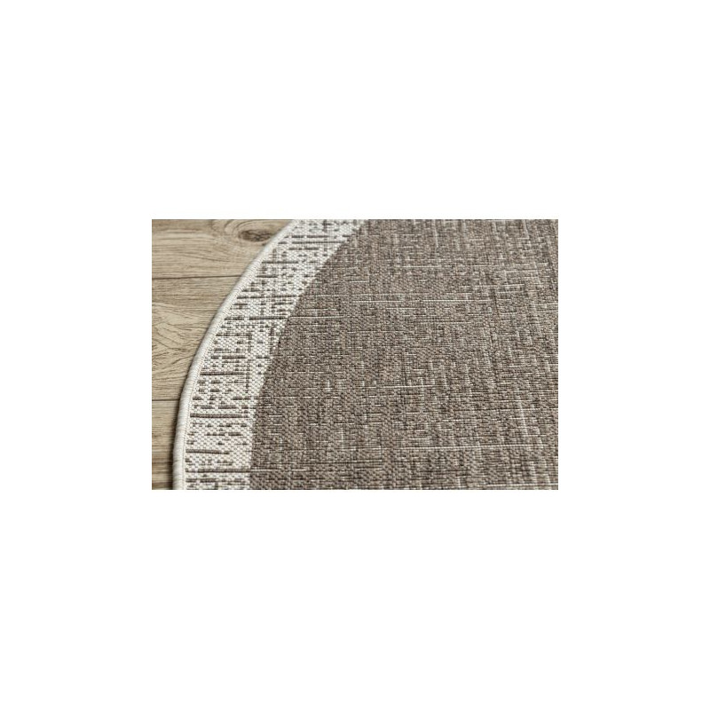 DYWAN SZNURKOWY SIZAL FLOORLUX KOŁO 20401 Ramka taupe / szampański  koło 160cm