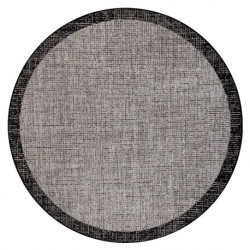 DYWAN SZNURKOWY SIZAL FLOORLUX KOŁO 20401 Ramka srebrny / czarny koło 160cm