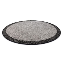DYWAN SZNURKOWY SIZAL FLOORLUX KOŁO 20401 Ramka srebrny / czarny koło 160cm