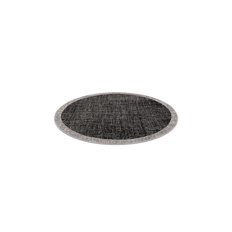 DYWAN SZNURKOWY SIZAL FLOORLUX KOŁO 20401 Ramka czarny / srebrny   koło 120cm