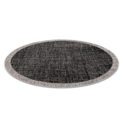 DYWAN SZNURKOWY SIZAL FLOORLUX KOŁO 20401 Ramka czarny / srebrny koło 160cm