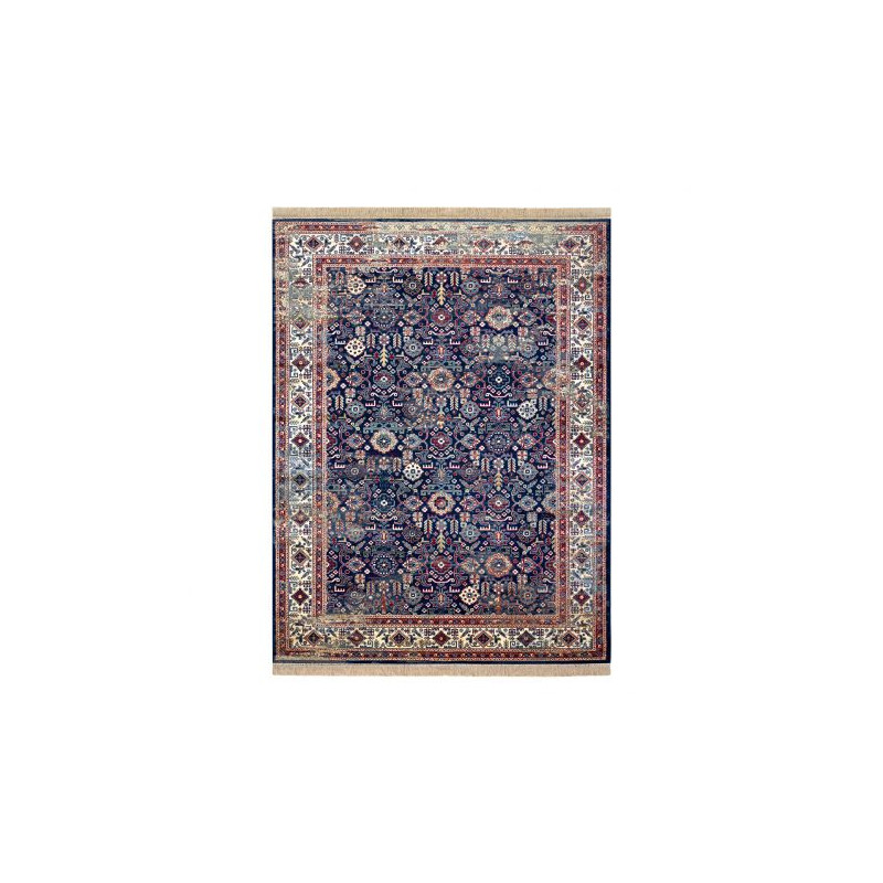 Dywan WINDSOR 22993 ORNAMENT, PRZECIERANY, FRĘDZLE granat / kość słoniowa 120x170cm