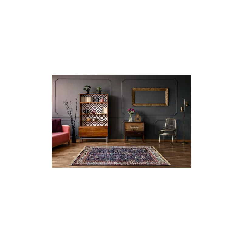 Dywan WINDSOR 22993 ORNAMENT, PRZECIERANY, FRĘDZLE granat / kość słoniowa 160x230cm