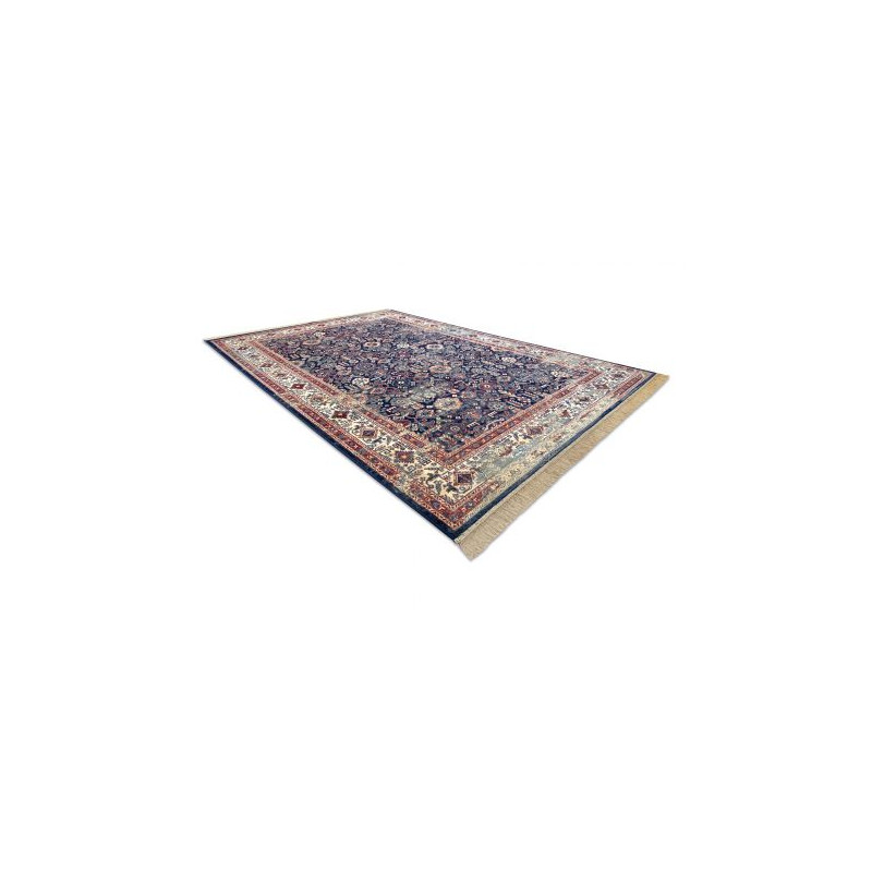 Dywan WINDSOR 22993 ORNAMENT, PRZECIERANY, FRĘDZLE granat / kość słoniowa 60x100cm