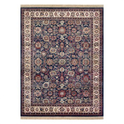 Dywan WINDSOR 22991 ORNAMENT, RAMKA, FRĘDZLE granat / kość słoniowa 120x170cm