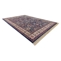 Dywan WINDSOR 22991 ORNAMENT, RAMKA, FRĘDZLE granat / kość słoniowa 120x170cm