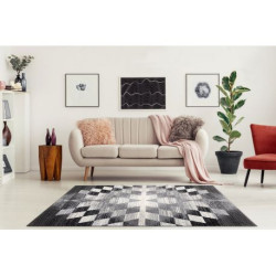 Dywan KAKE 25812677 Geometryczny - Romby, Trójkąty 3D szary / czarny 120x170cm