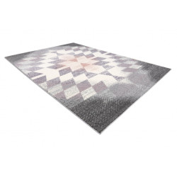 Dywan KAKE 25812757 Geometryczny - Romby, Trójkąty 3D fioletowy / szary / róż 120x170cm