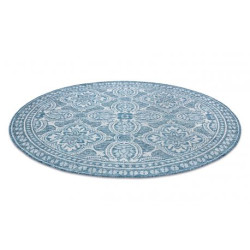 Dywan SZNURKOWY SIZAL LOFT 21193 koło BOHO kość słoniowa/srebrny/niebieski koło 120cm