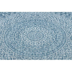 Dywan SZNURKOWY SIZAL LOFT 21207 Rozeta koło BOHO kość słoniowa/srebrny/niebieski koło 120cm Dywan SZNURKOWY SIZAL LOFT 21207 Rozeta koło BOHO kość słoniowa/srebrny/niebieski koło 120cm
