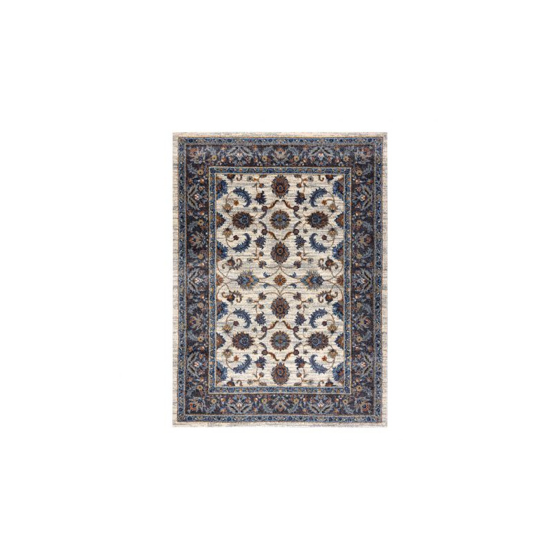 Dywan SOFT 6019 KWIATY RAMKA beż / niebieski / czerwony 120x170cm