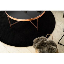 Dywan BUNNY koło czarny IMITACJA FUTRA KRÓLIKA koło 120cm Dywan BUNNY koło czarny IMITACJA FUTRA KRÓLIKA koło 120cm