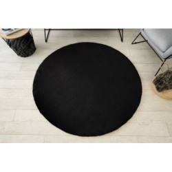 Dywan BUNNY koło czarny IMITACJA FUTRA KRÓLIKA koło 80cm Dywan BUNNY koło czarny IMITACJA FUTRA KRÓLIKA koło 80cm