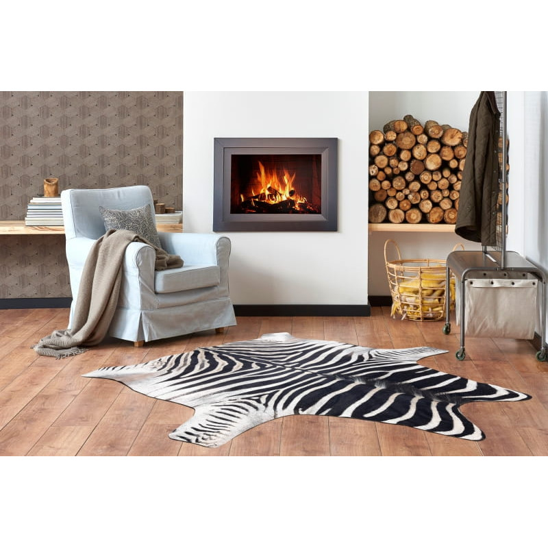 Dywan Sztuczna Skóra Zebra G5128-1 Biało-czarna