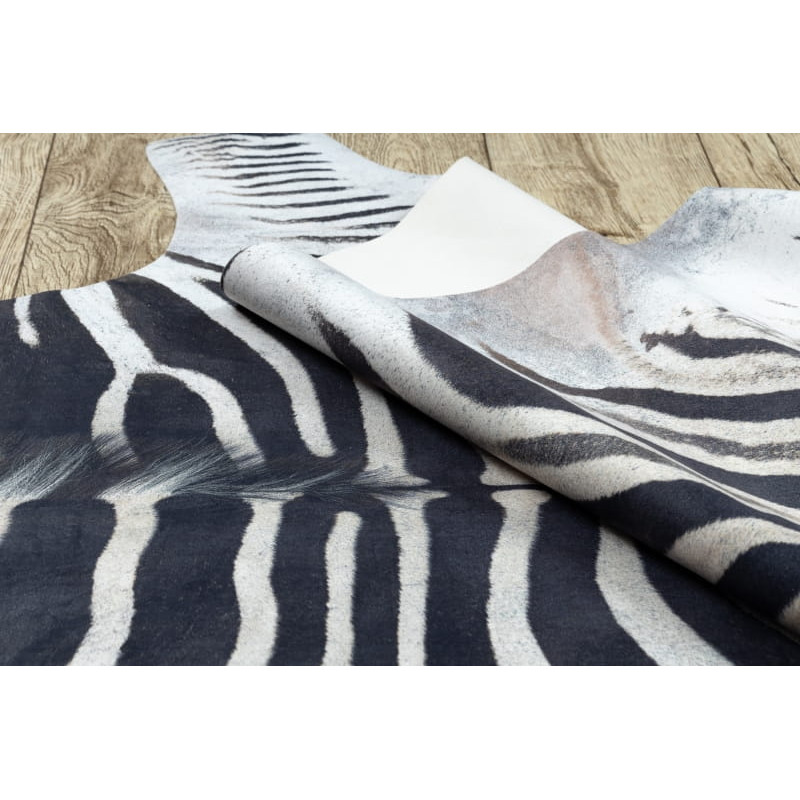 Dywan Sztuczna Skóra Zebra G5128-1 Biało-czarna