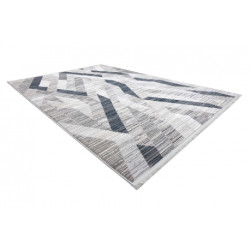 Dywan REBEC nowoczesny frędzle 51166B Geometryczny - dwa poziomy runa granat / krem 80x150cm