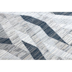 Dywan REBEC nowoczesny frędzle 51166B Geometryczny - dwa poziomy runa granat / krem 80x150cm