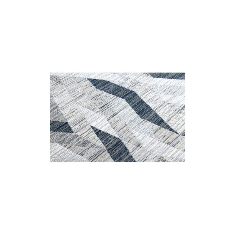 Dywan REBEC nowoczesny frędzle 51166B Geometryczny - dwa poziomy runa granat / krem 80x150cm