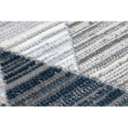 Dywan REBEC nowoczesny frędzle 51166B Geometryczny - dwa poziomy runa granat / krem 80x150cm