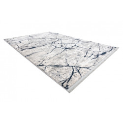 Dywan REBEC nowoczesny frędzle 51184A Marmur - dwa poziomy runa krem / granat 80x150cm
