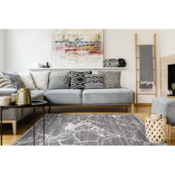 Dywan REBEC nowoczesny frędzle 51186B Marmur - dwa poziomy runa krem / szary 80x150cm Dywan REBEC nowoczesny frędzle 51186B Marmur - dwa poziomy runa krem / szary 80x150cm