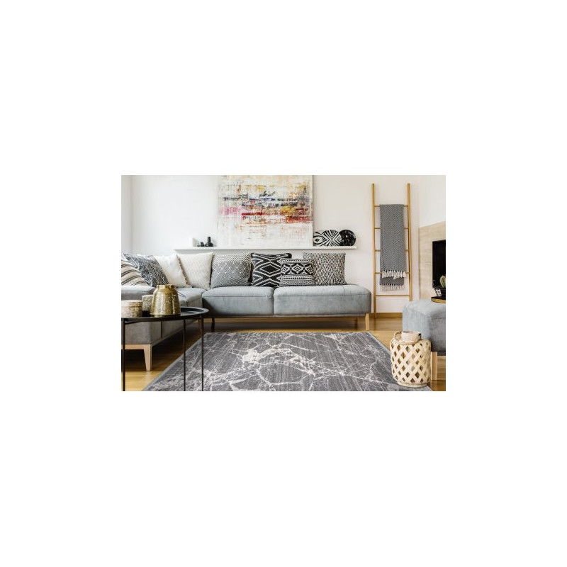 Dywan REBEC nowoczesny frędzle 51186B Marmur - dwa poziomy runa krem / szary 120x170cm Dywan REBEC nowoczesny frędzle 51186B Marmur - dwa poziomy runa krem / szary 120x170cm