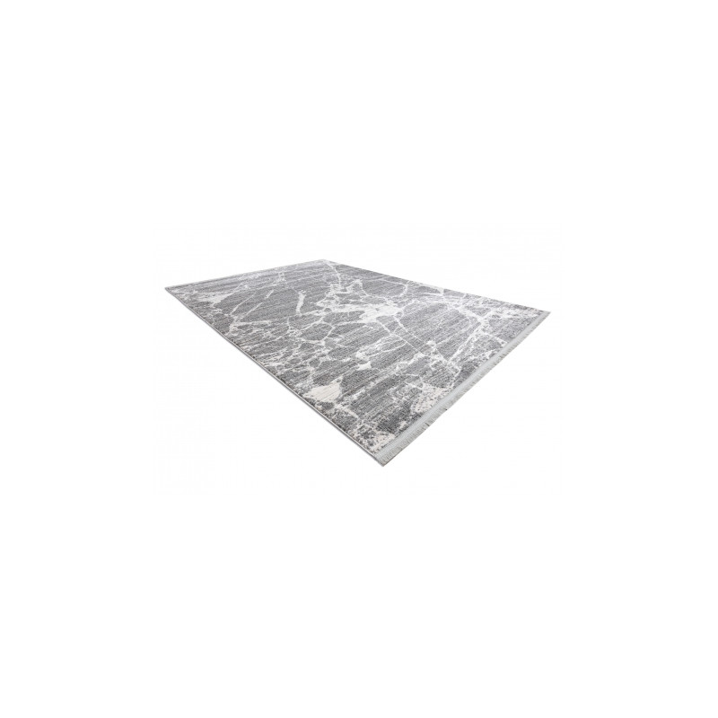 Dywan REBEC nowoczesny frędzle 51186B Marmur - dwa poziomy runa krem / szary 280x370cm