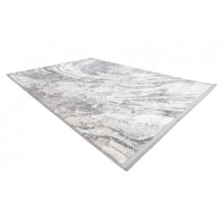 Dywan REBEC nowoczesny frędzle 51193A Fale, Marmur przecierany - dwa poziomy runa krem / szary 80x150cm