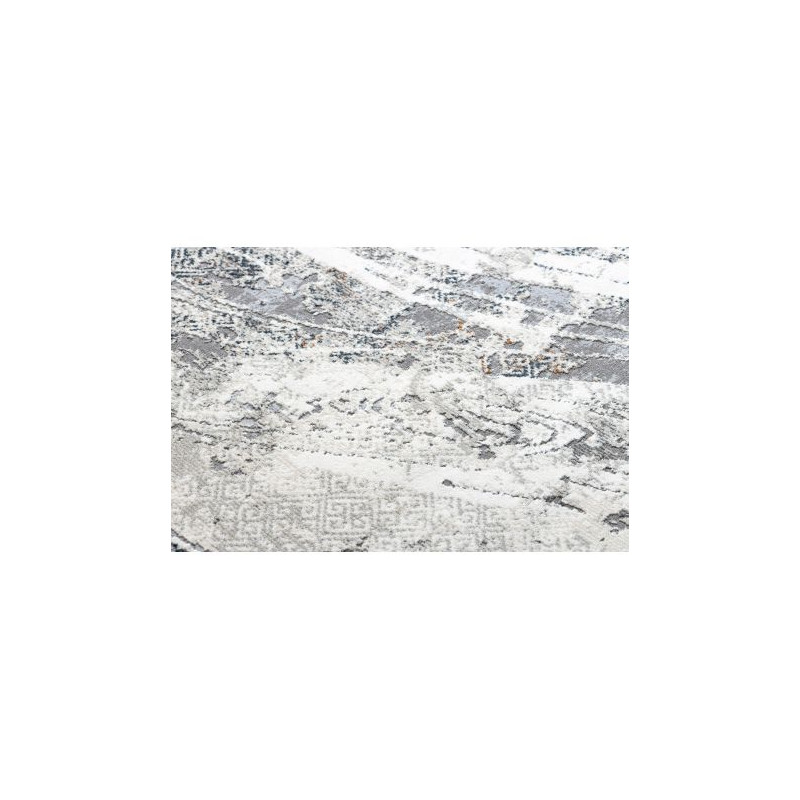 Dywan REBEC nowoczesny frędzle 51193A Fale, Marmur przecierany - dwa poziomy runa krem / szary 80x150cm