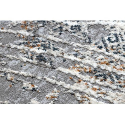 Dywan REBEC nowoczesny frędzle 51193A Fale, Marmur przecierany - dwa poziomy runa krem / szary 80x150cm