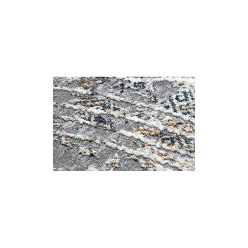 Dywan REBEC nowoczesny frędzle 51193A Fale, Marmur przecierany - dwa poziomy runa krem / szary 80x150cm