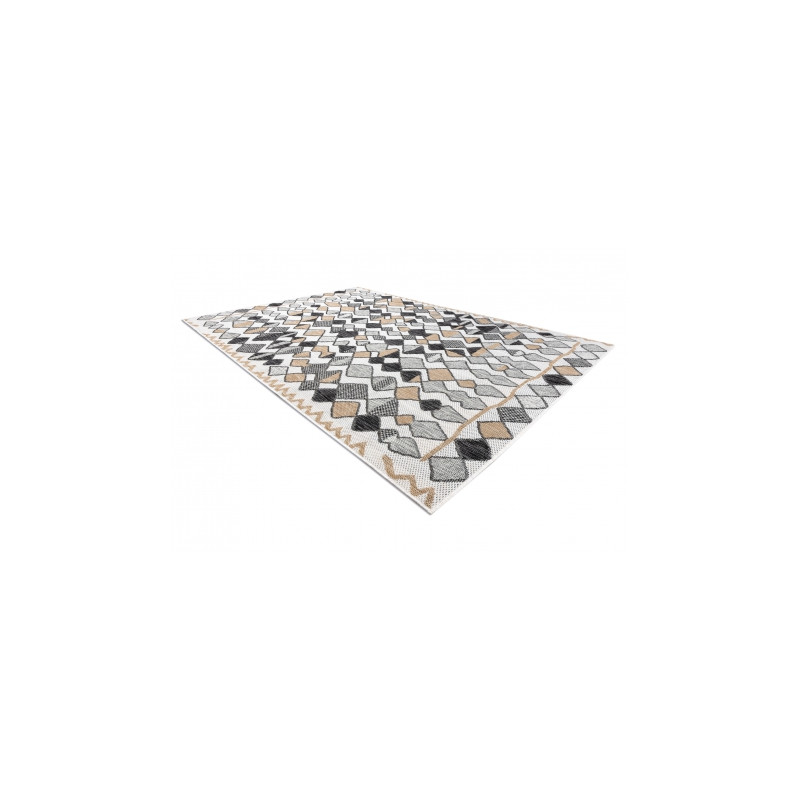 Dywan SZNURKOWY SIZAL COOPER Romby, Zygzak 22217 ecru / czarny 140x190cm