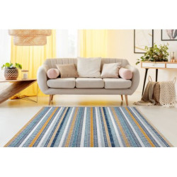 Dywan SZNURKOWY SIZAL COOPER Pasy, Etno 22238 ecru / granat 140x190cm