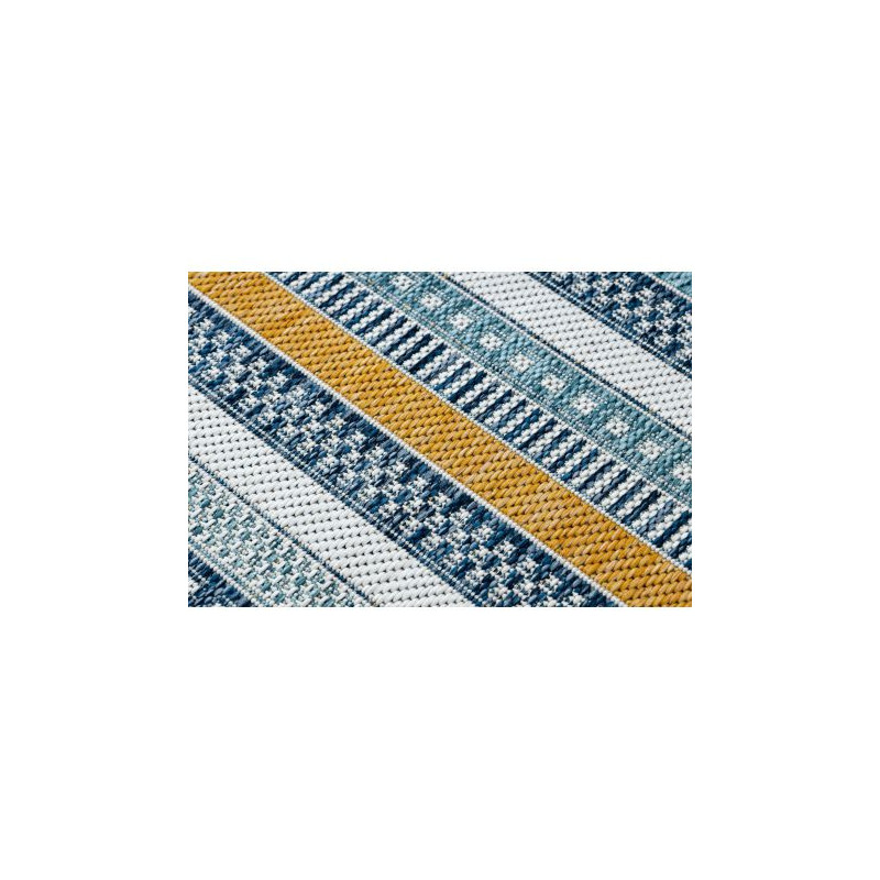 Dywan SZNURKOWY SIZAL COOPER Pasy, Etno 22238 ecru / granat 140x190cm