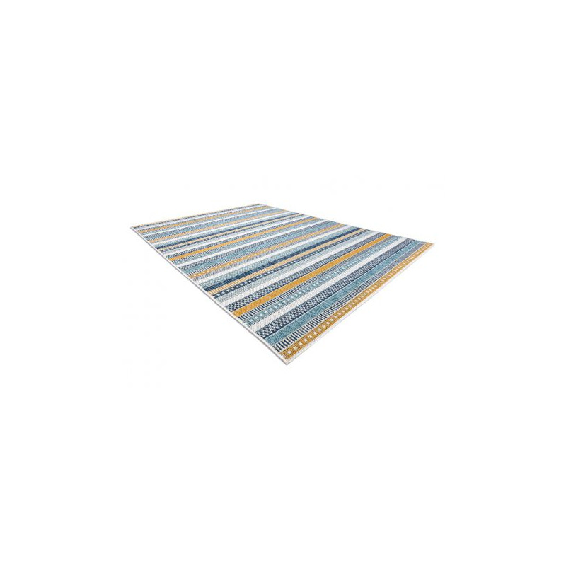 Dywan SZNURKOWY SIZAL COOPER Pasy, Etno 22238 ecru / granat 160x220cm